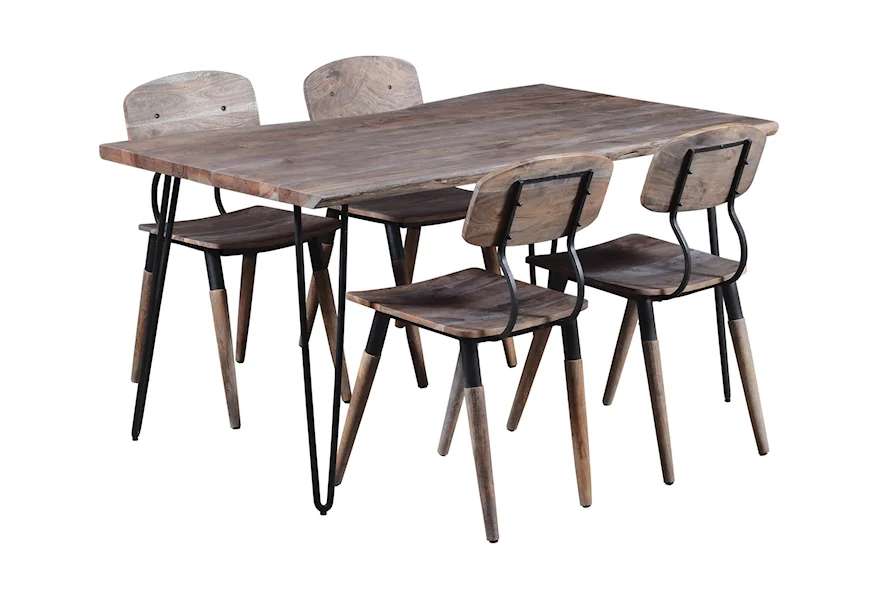 Nature's Edge 60" Dining Table with 4 Chairs by Jofran at Jofran