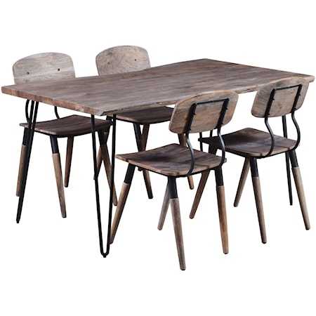 60&quot; Dining Table with 4 Chairs