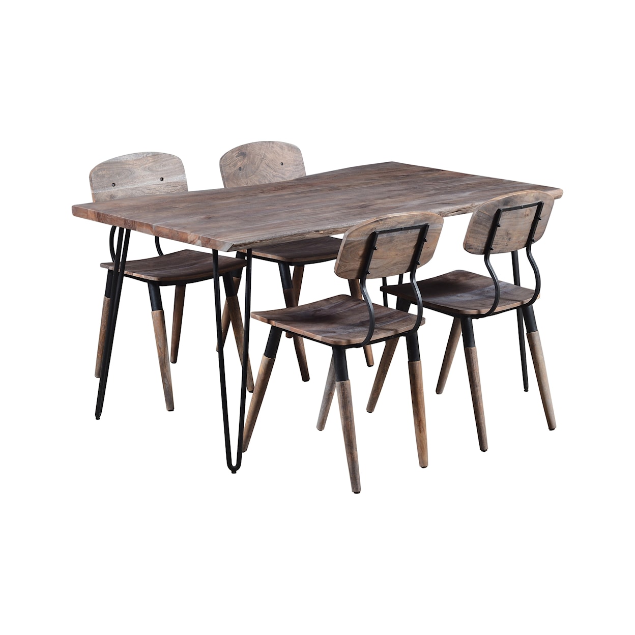 Jofran Nature's Edge 60" Dining Table with 4 Chairs