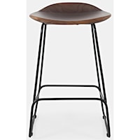 live edge backless counter height barstool