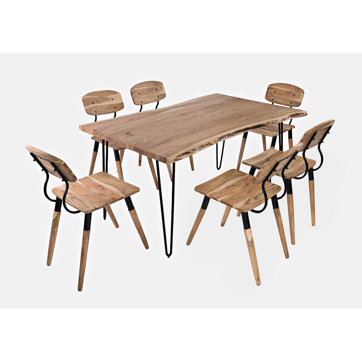 Jofran Nature's Edge 60" Dining Table with 6 Chairs