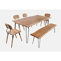79" Dining Table with 4 Chairs and Bench