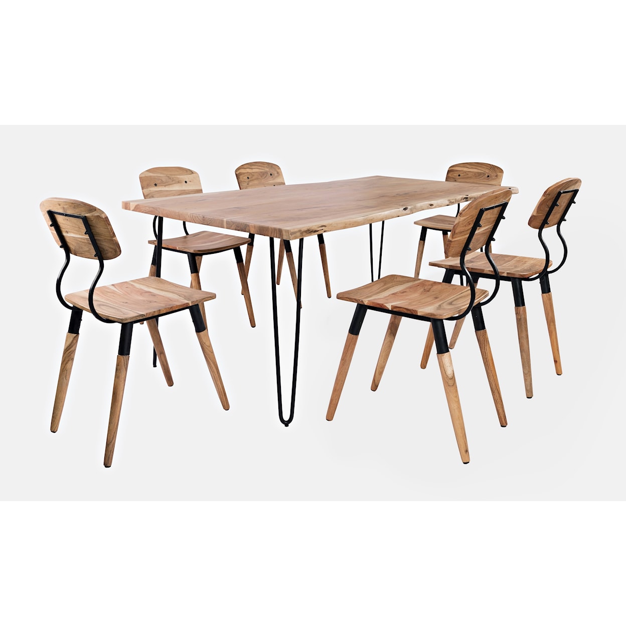 VFM Signature Nature's Edge 79" Dining Table with 6 Chairs