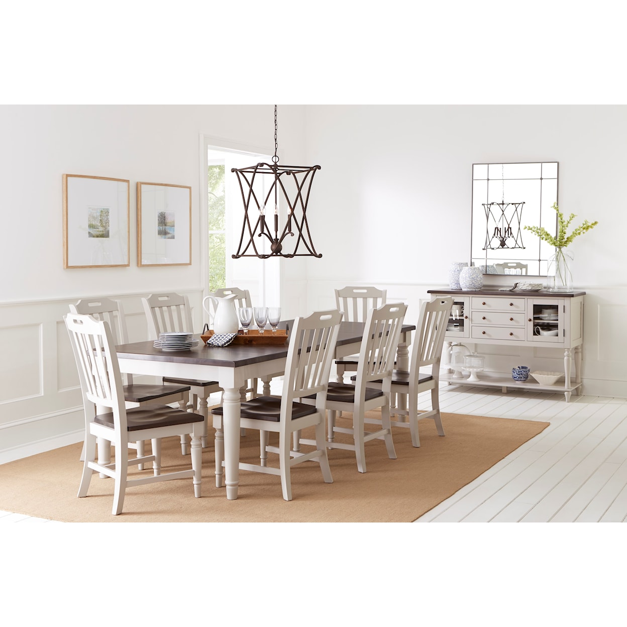 Jofran Orchard Park Dining Table with 8 Chairs