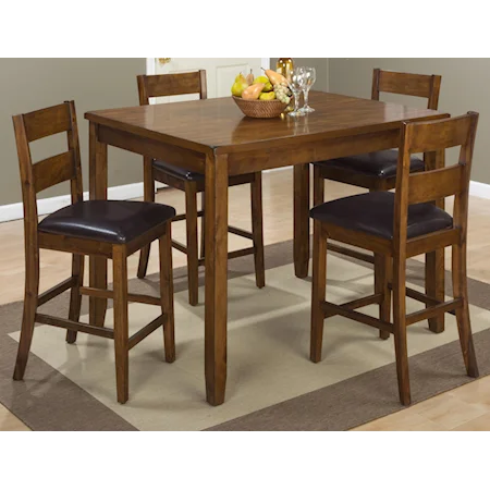 Plantation Counter Height Table and Four Stools