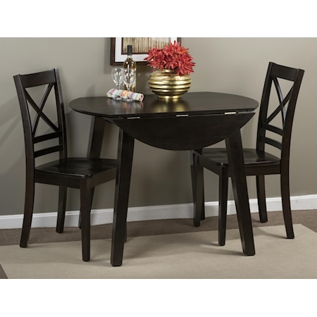 Round Table and 2 Chair Set (with "X" Back Chairs)