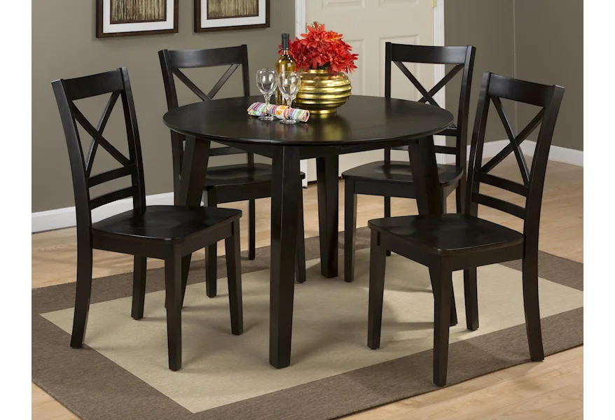 Simplicity Round Table and 4 Chair Set by Jofran at Stoney Creek Furniture 