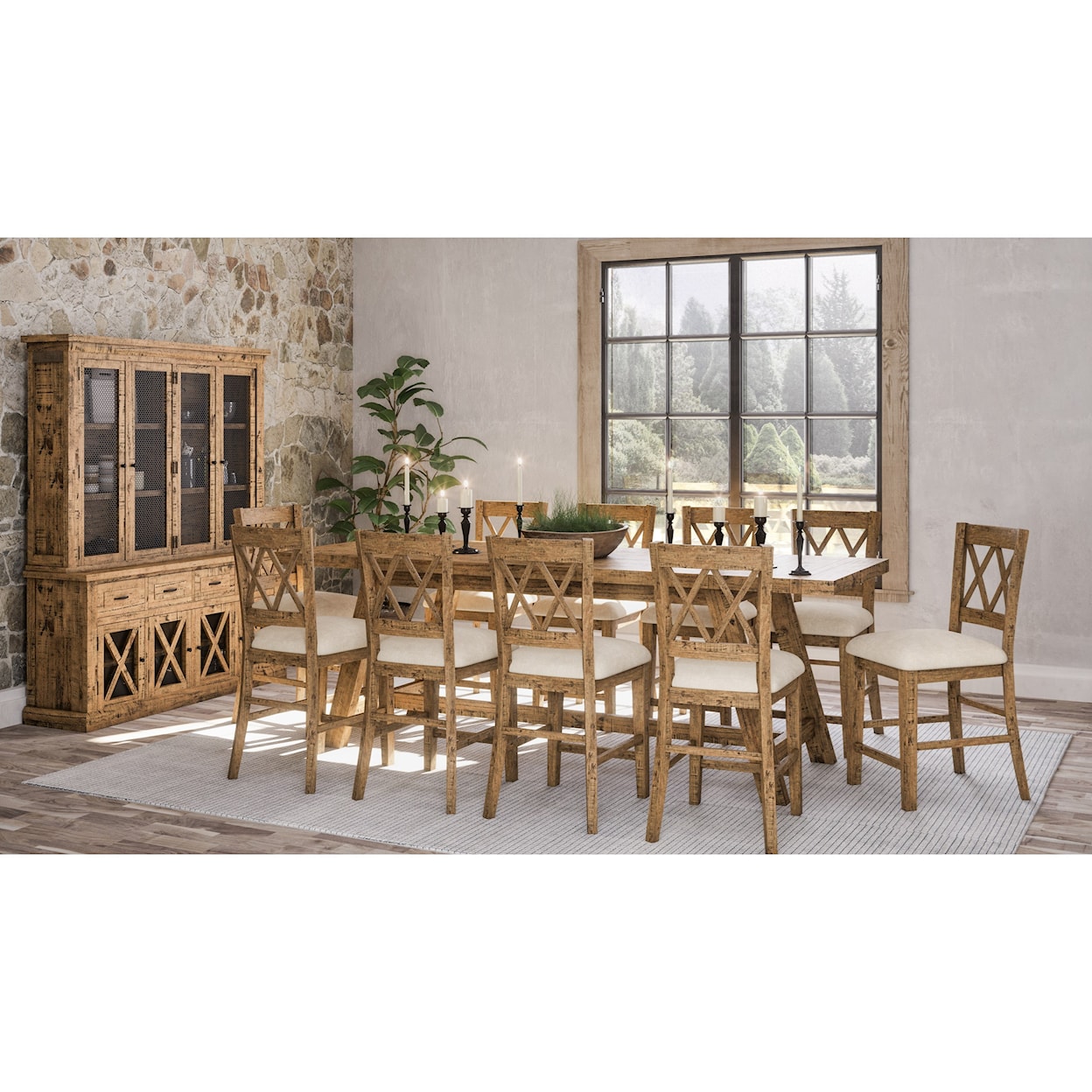 VFM Signature Telluride 11-Piece Counter Height Table and Chair Set
