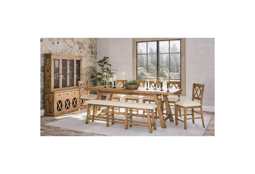 Telluride Table and Chair Set with Bench by Jofran at Jofran