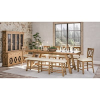8-Piece Counter Height Table and Chair Set with Bench