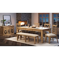 6-Piece Table and Chair Set with Bench