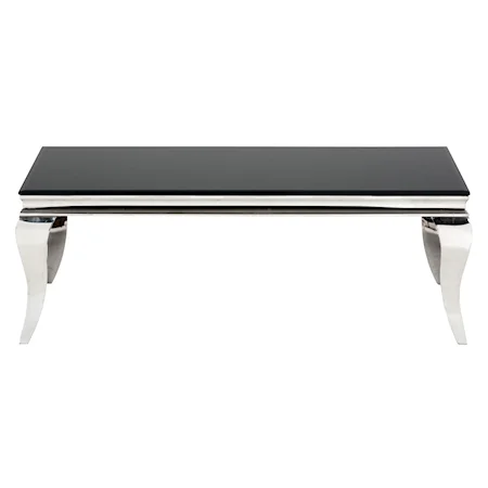 Cocktail Table with Black Glass Top