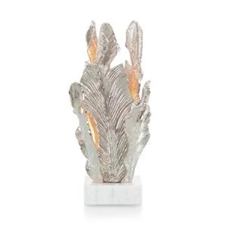 Handcrafted Leaves Accent Lamp in Silver