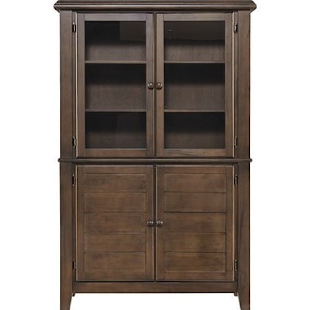 Mission Hutch with Open and Concealed Storage