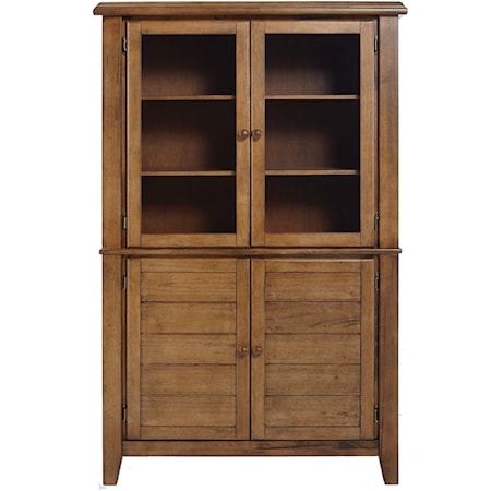 Mission Hutch with Open and Concealed Storage