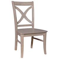 Transitional Salerno Chair with Curved "X" Chairback