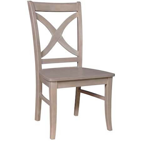 Transitional Salerno Chair with Curved "X" Chairback