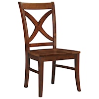 Transitional Salerno Chair with Curved "X" Chairback