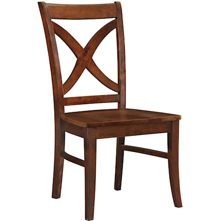 Transitional Salerno Chair with Curved "X" Chairback