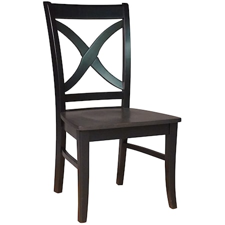 Transitional Salerno Chair with Curved "X" Back