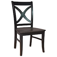 Transitional Salerno Chair with Curved "X" Back