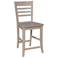 Transitional Roma Stool with Ladderback