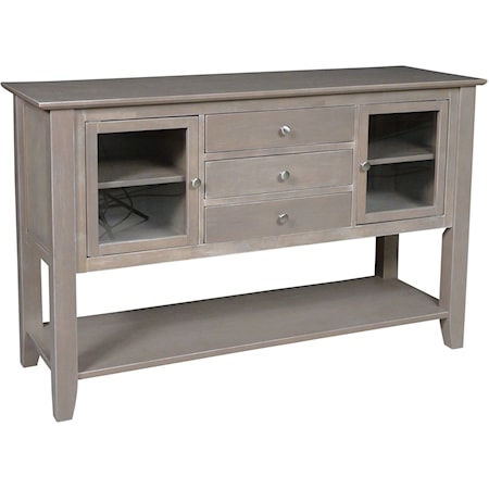 Transitional Server with 3-Drawers