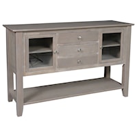 Transitional Server with 3-Drawers