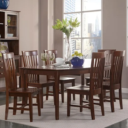Cosmopolitan 7-Piece Mission Extension Table and Chair Set
