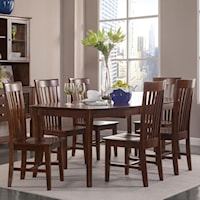 Cosmopolitan 7-Piece Mission Extension Table and Chair Set