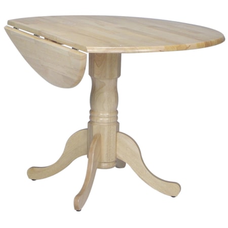 42" Round Drop Leaf Pedestal Table
