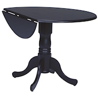 Transitional Round Dining Table with Drop Leaves