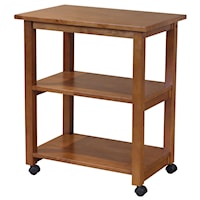 Transitional 2-Shelf Kitchen Cart