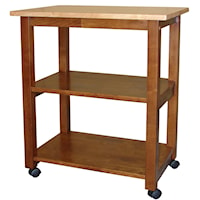 Transitional 2-Shelf Kitchen Cart