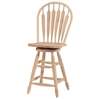 24" Steambent Windsor Stool with Swivel