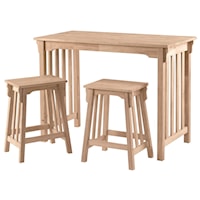 3-Piece Mission Gathering Table & Stool Set