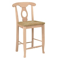 24" Empire Stool with Rush Seat
