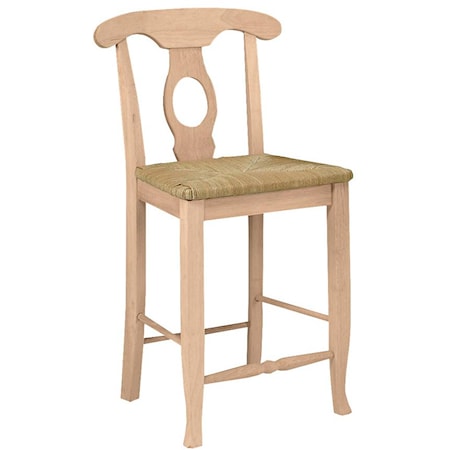 24" Empire Stool with Rush Seat