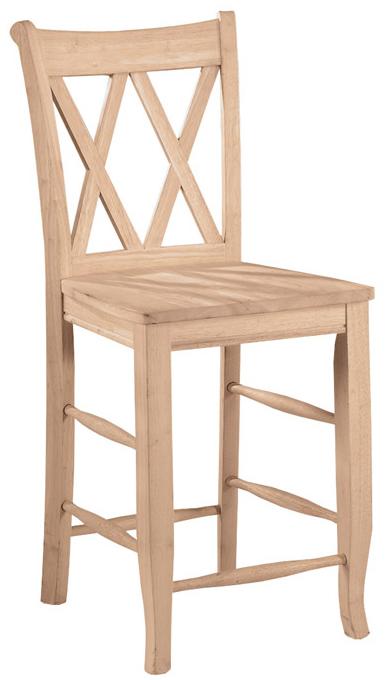 John Thomas SELECT Dining 202913887 24" Double XBack Stool Belfort