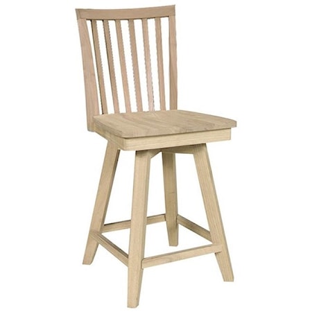 24" Mission Swivel Counter Stool