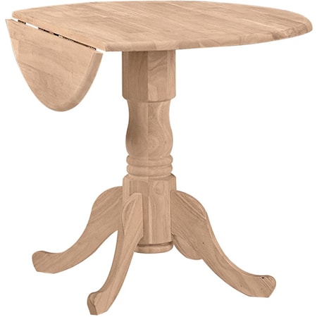 Round Drop-Leaf Pedestal Table