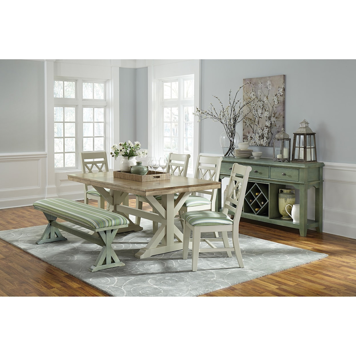 John Thomas SELECT Dining Room Canyon Trestle Table Top & Base