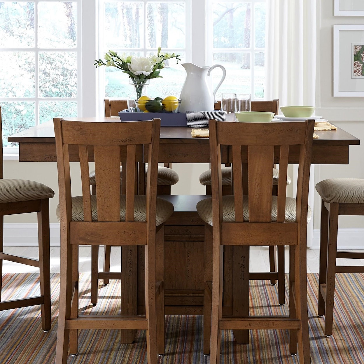 John Thomas SELECT Dining Room Gathering Height Table with Pedestal Storage