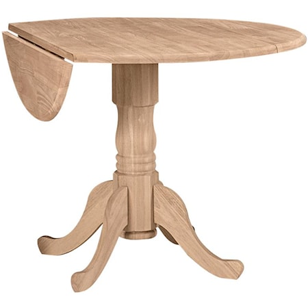 42" Round Dropleaf Pedestal Table