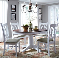 5 Piece Dining Set with Double X Back Chairs