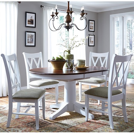 5 Piece Dining Set with Double X Back Chairs