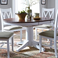 Round Pedestal Dining Table with Butterfly Top