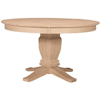 52" Round Solid Top Pedestal Table