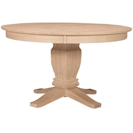 52" Round Solid Top Pedestal Table