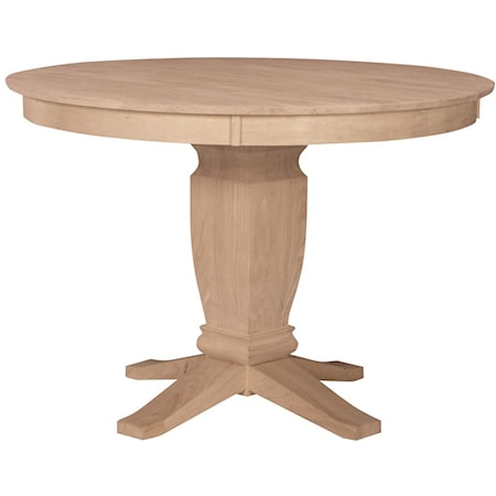 Transitional 52" Round Table Top w/36" H Java Gathering Pedestal